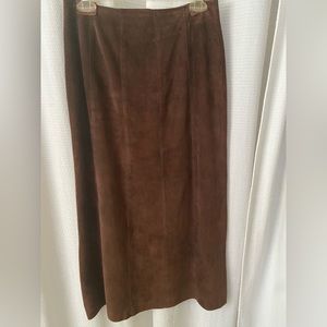Dk Brown Leather Maxi Skirt Sz 4